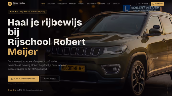 Website van Rijschool Robert Meijer
